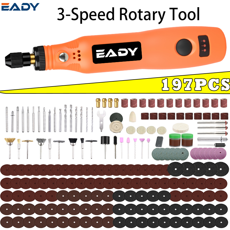Power Tools Woodworking - Kit d'outils rotatifs sans fil USB